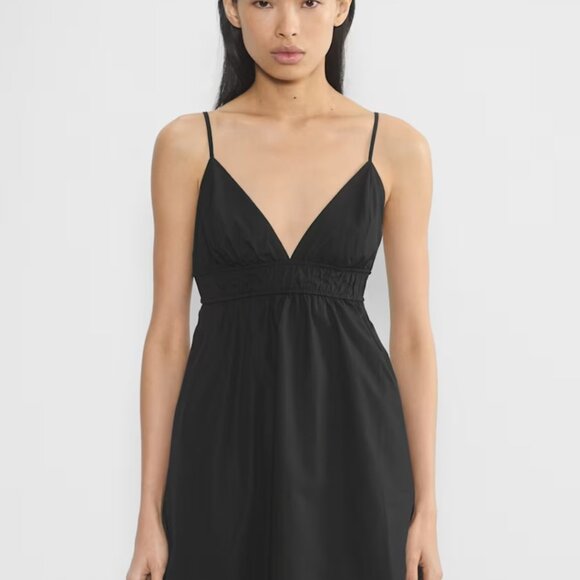NWT Aritzia BABATON Encourage Poplin Black Mini Dress L - Picture 2 of 9